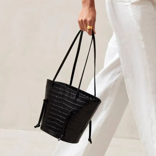 ALOHAS Bags The Tangle 8211 Black Croc Leather Shoulder Bag 8211 Women