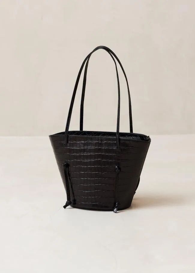 ALOHAS Bags The Tangle 8211 Black Croc Leather Shoulder Bag 8211 Women