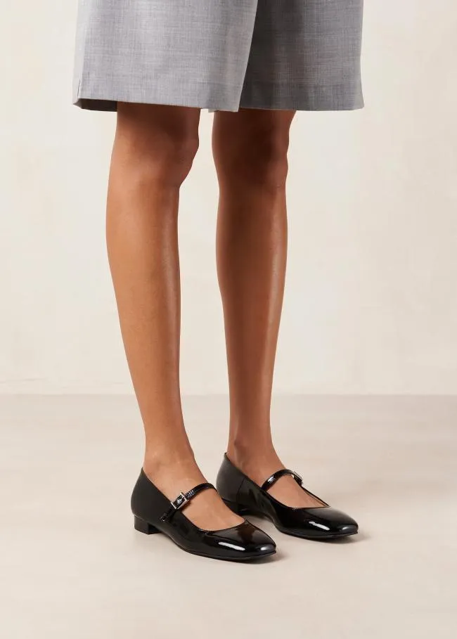 ALOHAS Ballet Flats Por Do Sol 8211 Black Patent Ballet Pumps 8211 Women
