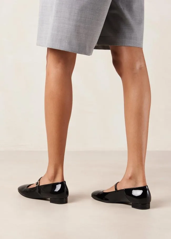 ALOHAS Ballet Flats Por Do Sol 8211 Black Patent Ballet Pumps 8211 Women