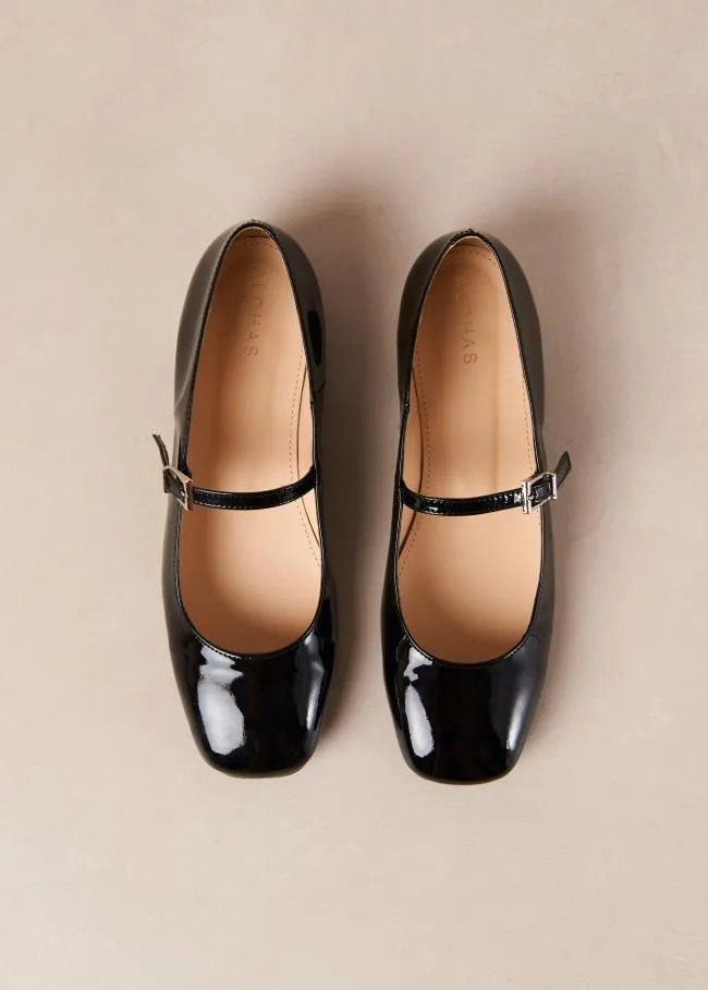 ALOHAS Ballet Flats Por Do Sol 8211 Black Patent Ballet Pumps 8211 Women