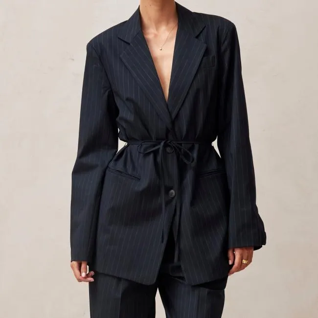 ALOHAS Blazers Lulus 8211 Navy Pinstripe Blazer 8211 Women