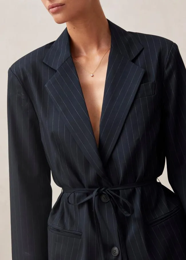 ALOHAS Blazers Lulus 8211 Navy Pinstripe Blazer 8211 Women