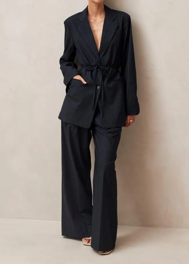 ALOHAS Blazers Lulus 8211 Navy Pinstripe Blazer 8211 Women