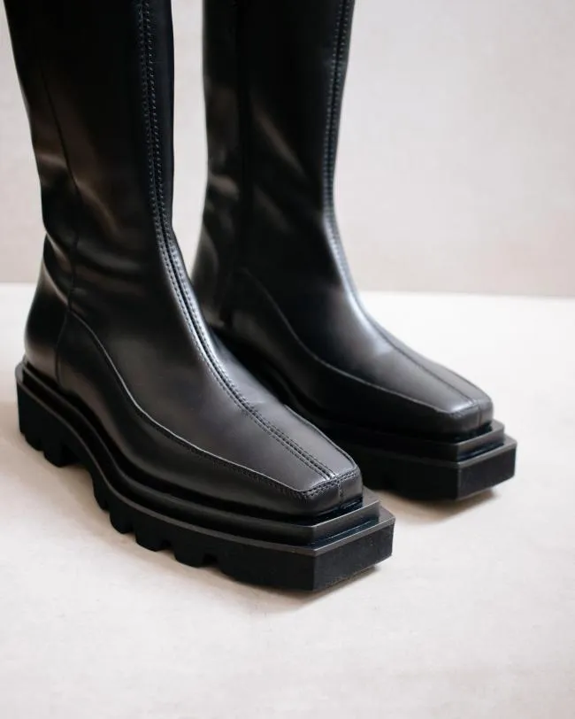 ALOHAS Boots Block 8211 Black Leather Boots 8211 Women