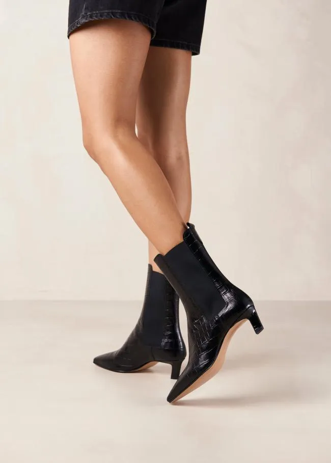 ALOHAS Boots Kaleo 8211 Black Kitten Heel Ankle Boots 8211 Women