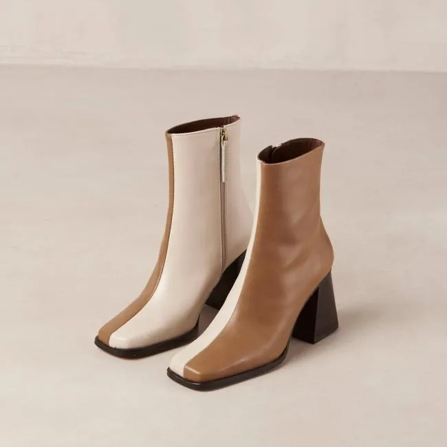ALOHAS Boots South Bicolor 8211 Brown And Beige Leather Boots 8211 Women