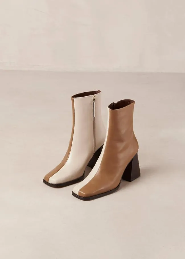 ALOHAS Boots South Bicolor 8211 Brown And Beige Leather Boots 8211 Women