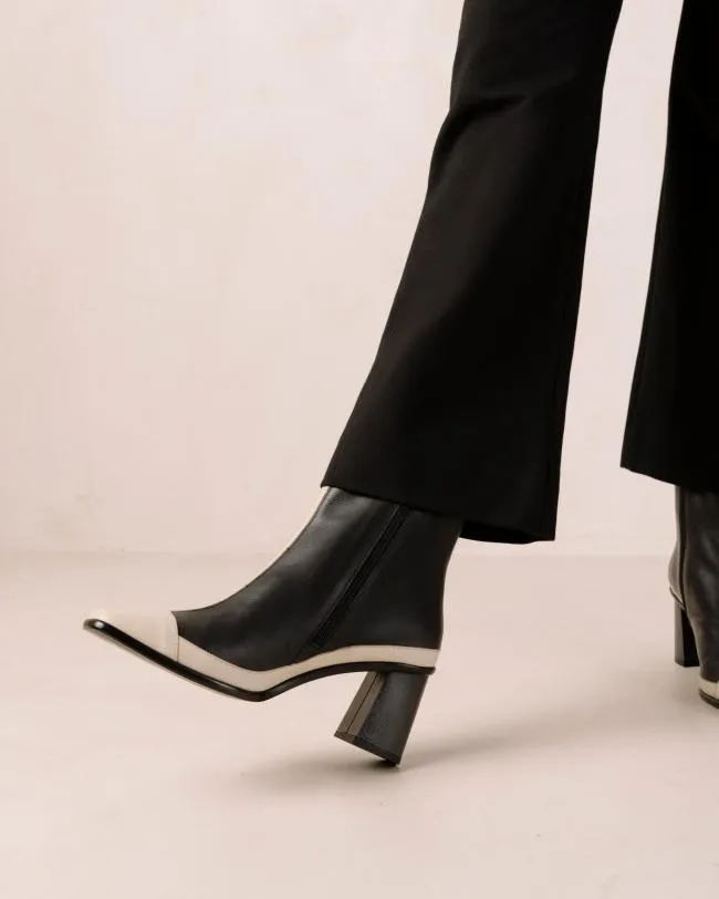 ALOHAS Boots West Retro 8211 Black And Cream Leather Boots 8211 Women