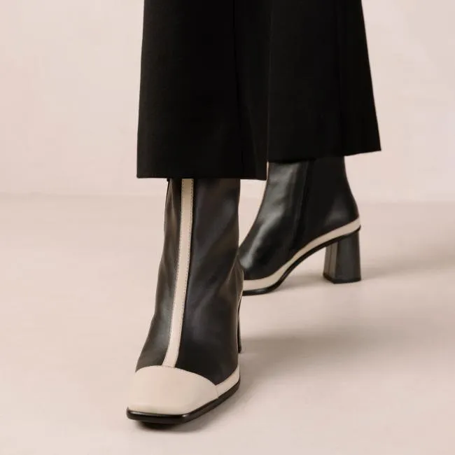 ALOHAS Boots West Retro 8211 Black And Cream Leather Boots 8211 Women