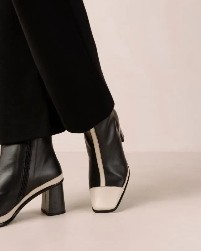 ALOHAS Boots West Retro 8211 Black And Cream Leather Boots 8211 Women