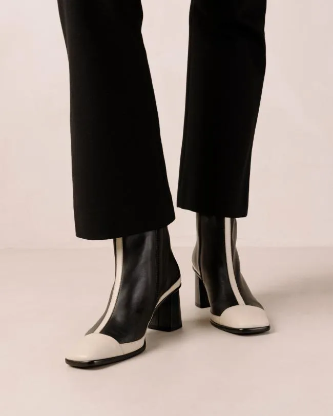 ALOHAS Boots West Retro 8211 Black And Cream Leather Boots 8211 Women