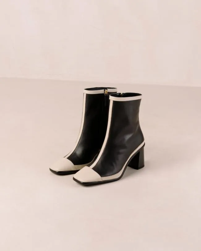 ALOHAS Boots West Retro 8211 Black And Cream Leather Boots 8211 Women