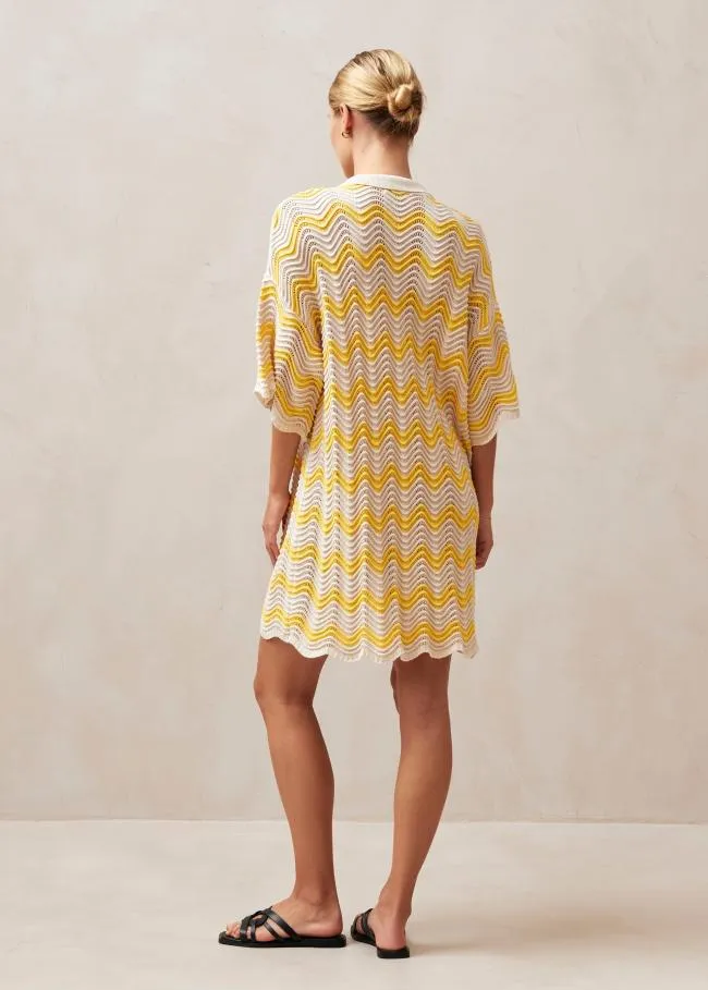 ALOHAS Dresses Palermo 8211 Yellow and Cream Knit Dress 8211 Women