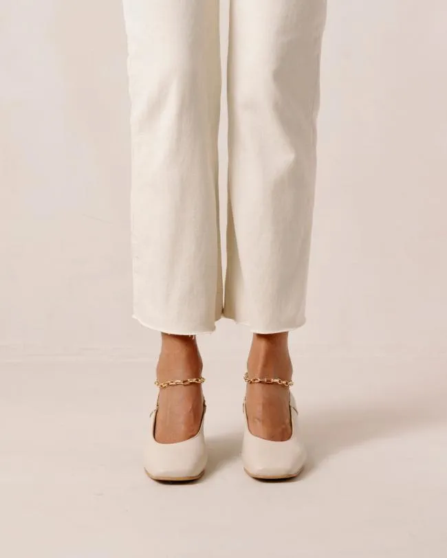 ALOHAS Heels Agent Anklet 8211 White Leather Pumps 8211 Women