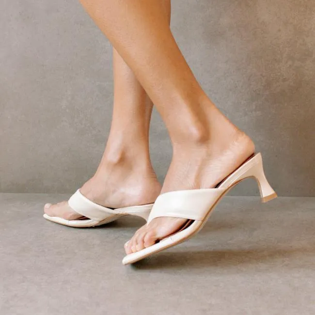 ALOHAS Heels Jolla 8211 White Vegan Leather Sandals 8211 Women