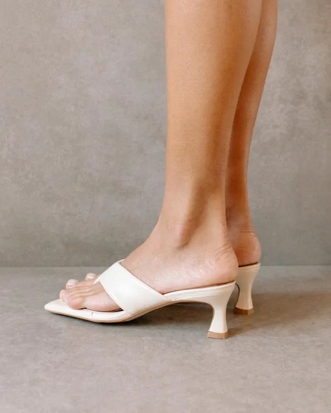 ALOHAS Heels Jolla 8211 White Vegan Leather Sandals 8211 Women