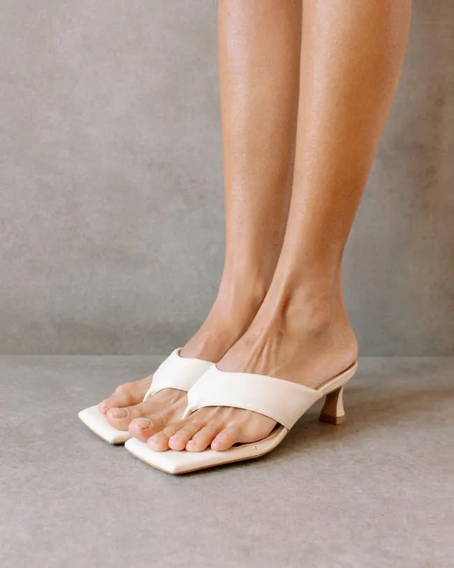 ALOHAS Heels Jolla 8211 White Vegan Leather Sandals 8211 Women