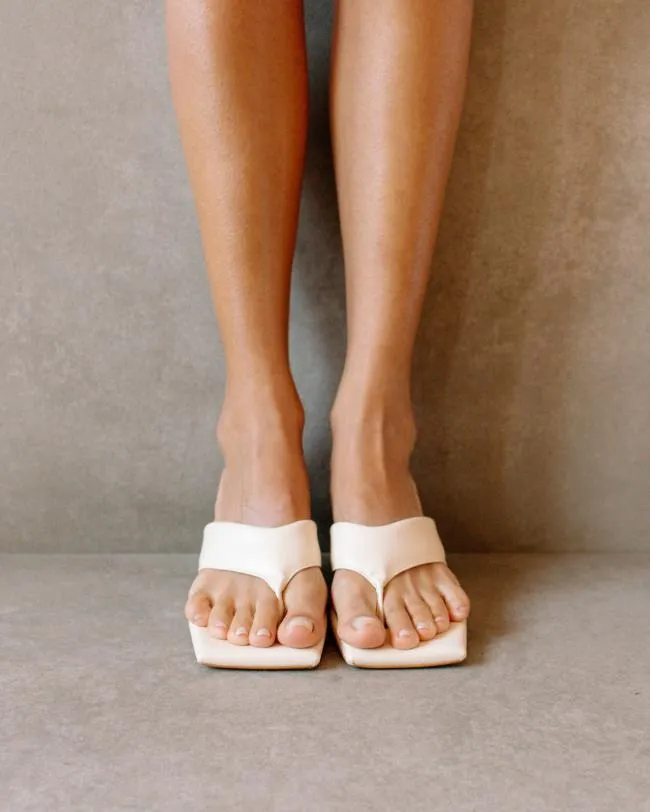 ALOHAS Heels Jolla 8211 White Vegan Leather Sandals 8211 Women