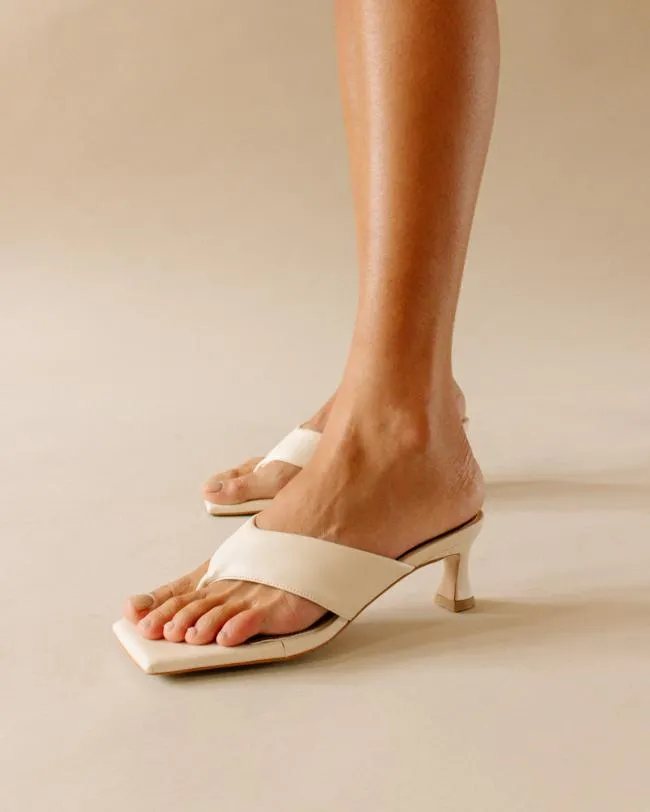 ALOHAS Heels Jolla 8211 White Vegan Leather Sandals 8211 Women