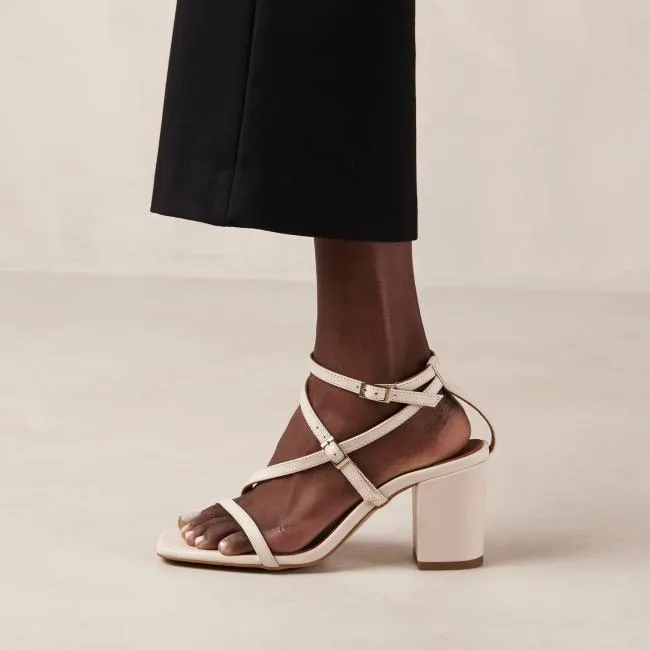 ALOHAS Heels Manhattan 8211 White Leather Sandals 8211 Women