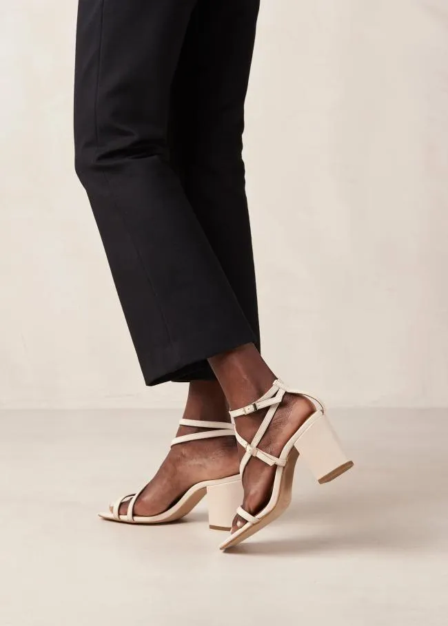ALOHAS Heels Manhattan 8211 White Leather Sandals 8211 Women