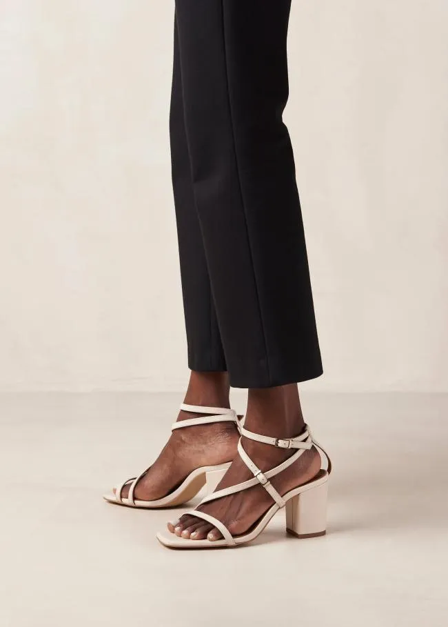 ALOHAS Heels Manhattan 8211 White Leather Sandals 8211 Women