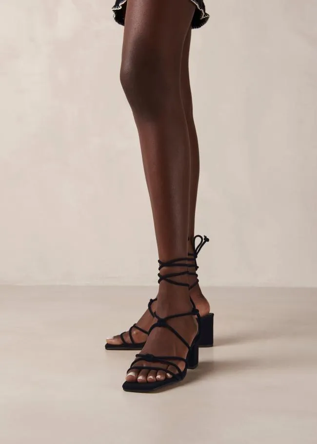 ALOHAS Heels Paloma 8211 Black Suede Sandals 8211 Women