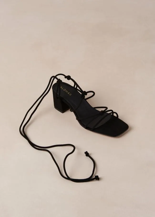 ALOHAS Heels Paloma 8211 Black Suede Sandals 8211 Women
