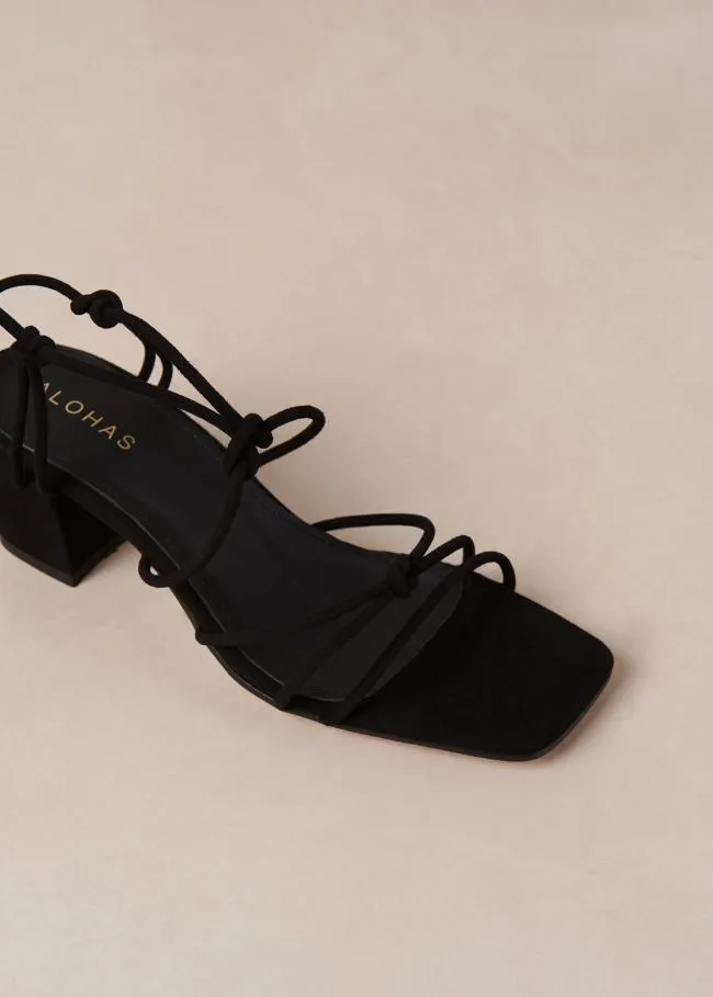 ALOHAS Heels Paloma 8211 Black Suede Sandals 8211 Women
