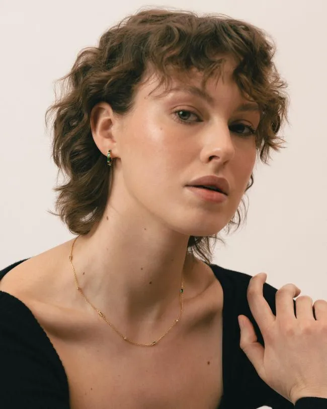 ALOHAS Jewelry Orlop 8211 Gold And Green Earrings 8211 Women