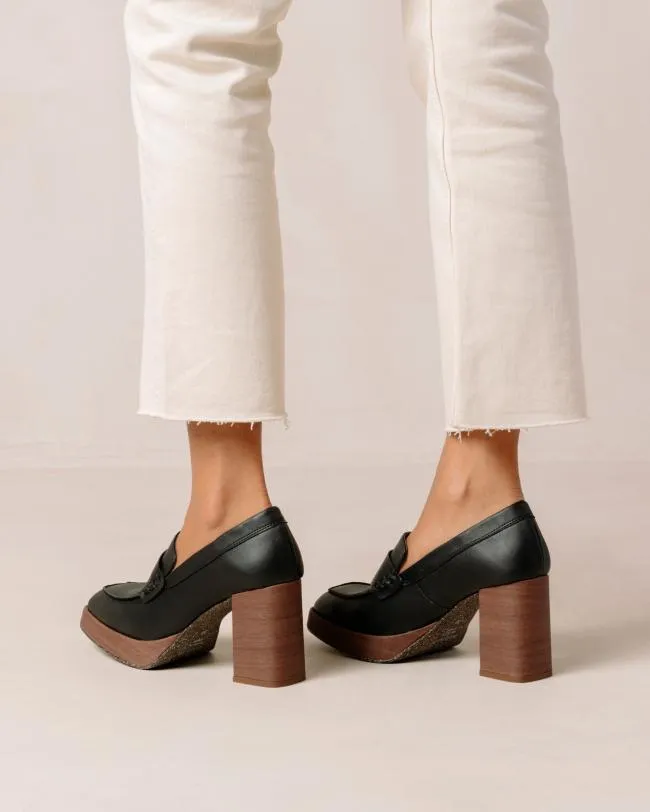 ALOHAS Loafers Busy 8211 Black Vegan Leather Loafers 8211 Women