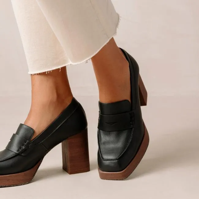 ALOHAS Loafers Busy 8211 Black Vegan Leather Loafers 8211 Women