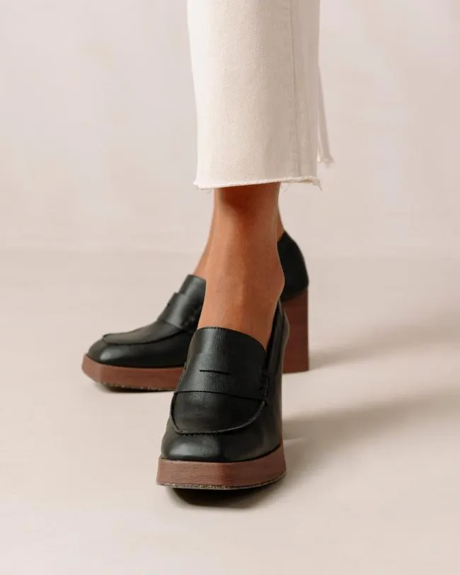ALOHAS Loafers Busy 8211 Black Vegan Leather Loafers 8211 Women