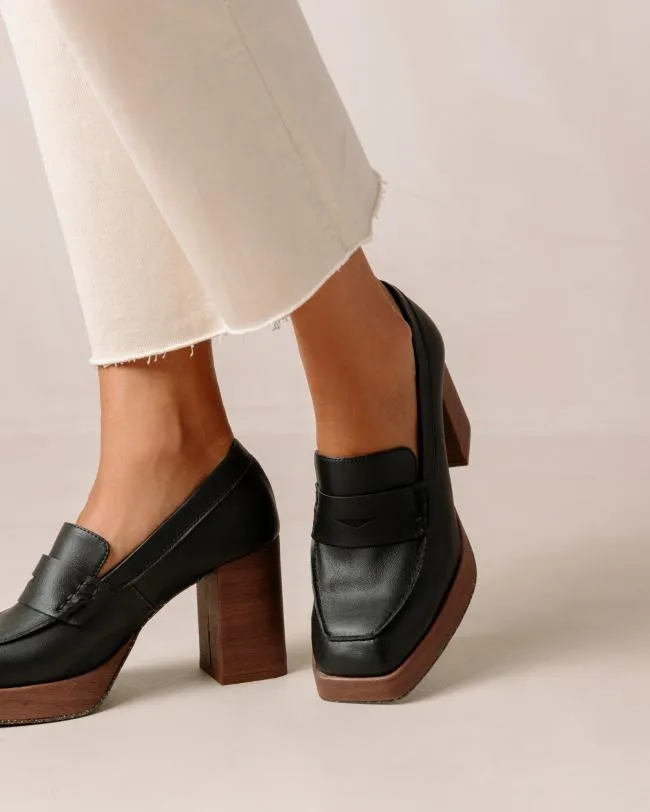 ALOHAS Loafers Busy 8211 Black Vegan Leather Loafers 8211 Women
