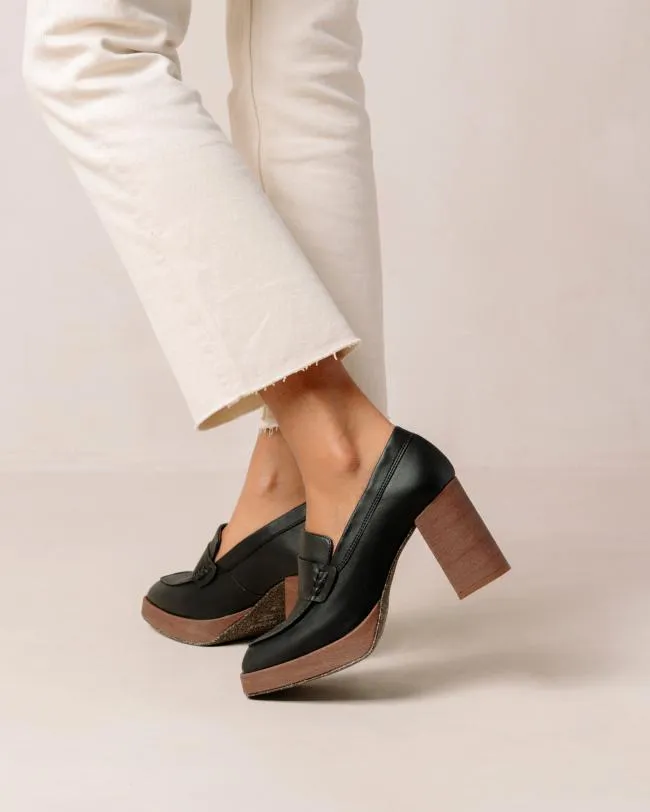 ALOHAS Loafers Busy 8211 Black Vegan Leather Loafers 8211 Women