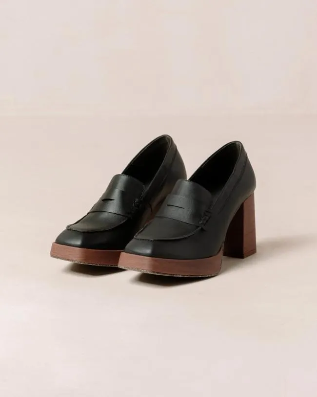 ALOHAS Loafers Busy 8211 Black Vegan Leather Loafers 8211 Women