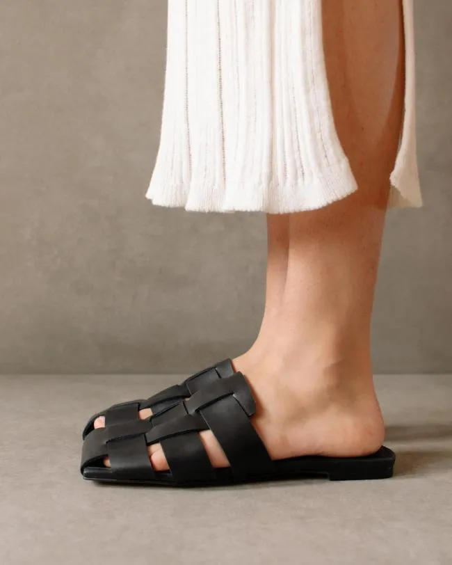 ALOHAS Mules Barney 8211 Black Leather Mules 8211 Women