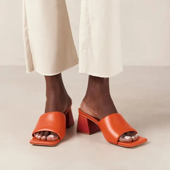 ALOHAS Mules Brushed Degrad 8211 Pink And Orange Leather Sandals 8211 Women