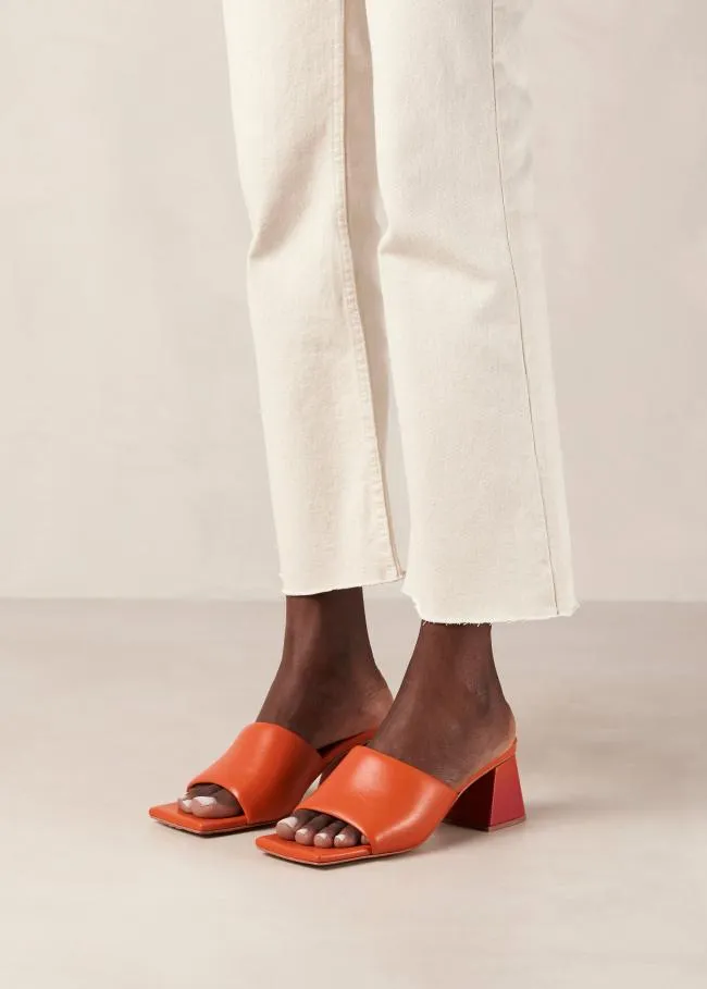 ALOHAS Mules Brushed Degrad 8211 Pink And Orange Leather Sandals 8211 Women