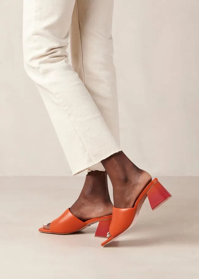ALOHAS Mules Brushed Degrad 8211 Pink And Orange Leather Sandals 8211 Women