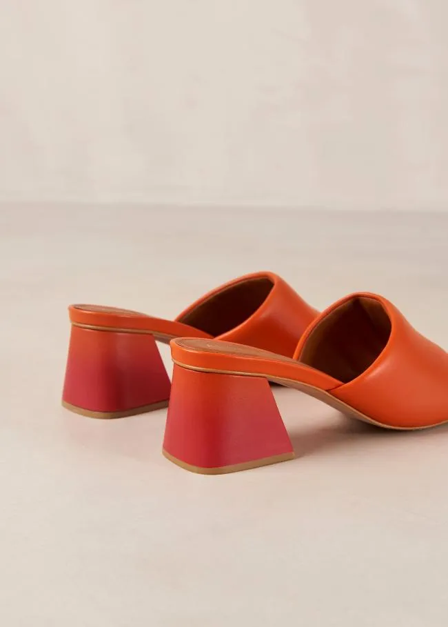 ALOHAS Mules Brushed Degrad 8211 Pink And Orange Leather Sandals 8211 Women