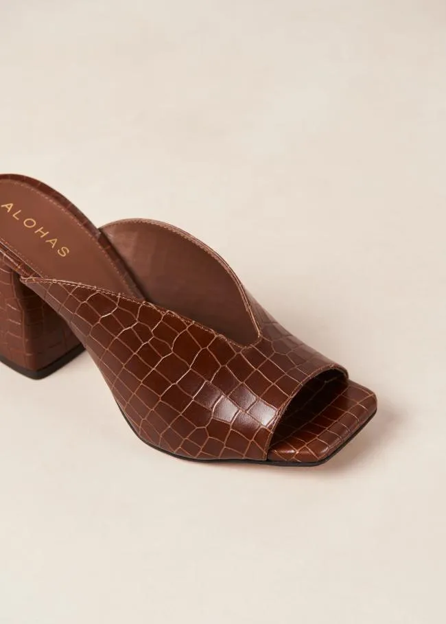 ALOHAS Mules Frenchie 8211 Brown Leather Mules 8211 Women
