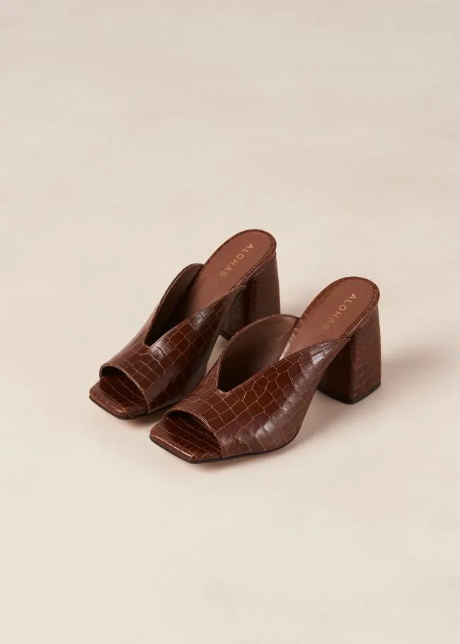 ALOHAS Mules Frenchie 8211 Brown Leather Mules 8211 Women