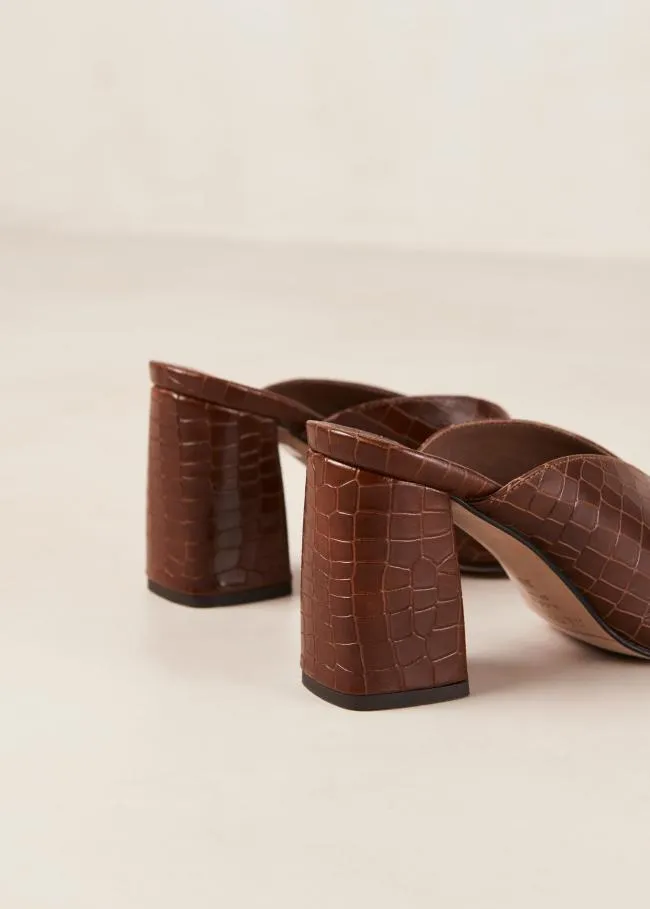 ALOHAS Mules Frenchie 8211 Brown Leather Mules 8211 Women