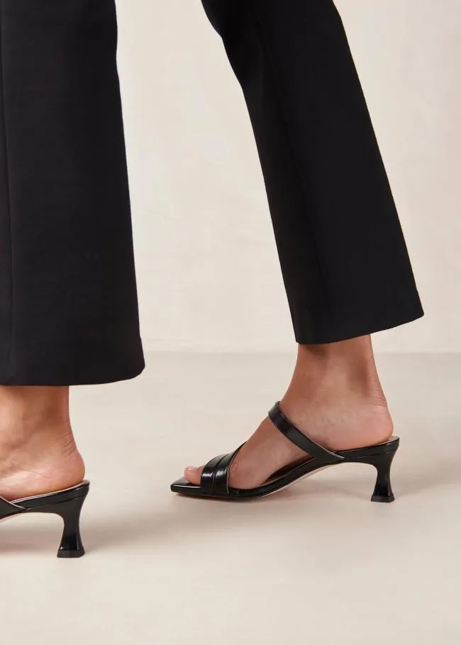 ALOHAS Mules Sonny 8211 Black Patent Vegan Leather Mules 8211 Women