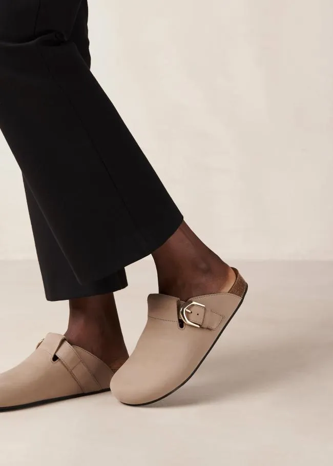 ALOHAS Mules Travis 8211 Grey Leather Clogs 8211 Women