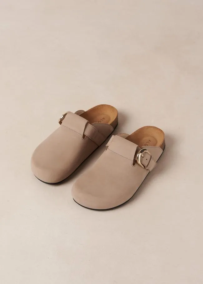 ALOHAS Mules Travis 8211 Grey Leather Clogs 8211 Women