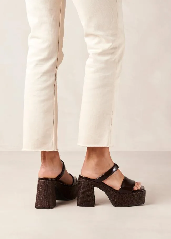ALOHAS Mules Viviana 8211 Brown Vegan Leather Sandals 8211 Women