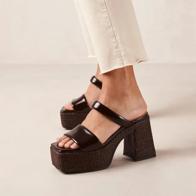 ALOHAS Mules Viviana 8211 Brown Vegan Leather Sandals 8211 Women